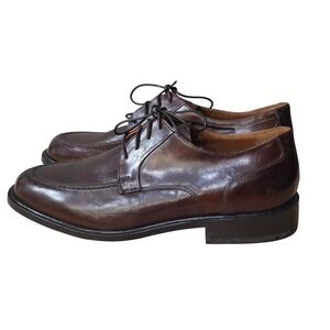 Bostonian Luxe Mens 9 W Brown Leather Split Toe Derby Shoes Made in Italy 24863